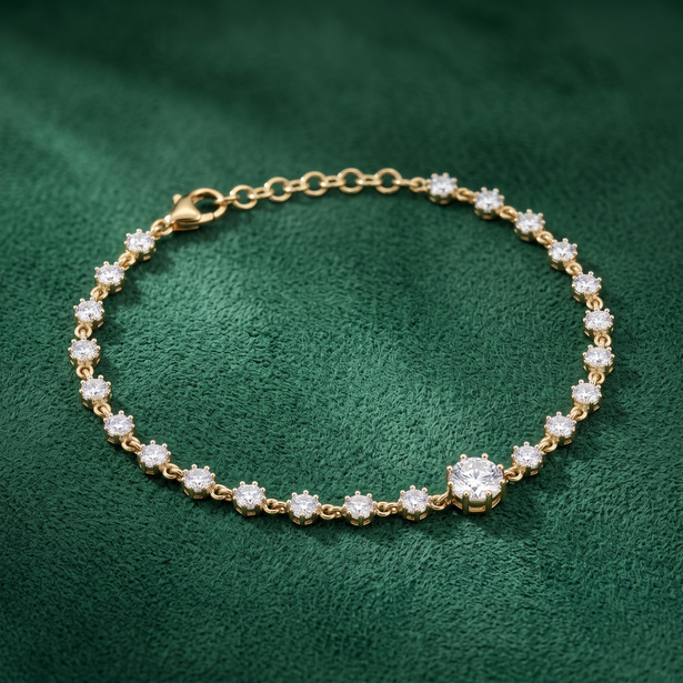 Catalogue reference for LAZELLE Round Halo Tennis Bracelet