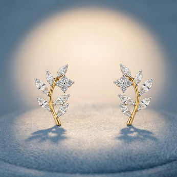 Catalogue reference for LAZELLE Bloom Leaf Stud Earrings