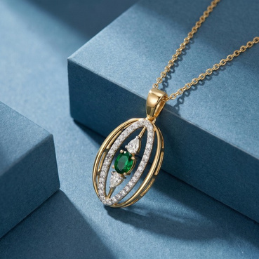Catalogue reference for LAZELLE Emerald Orbit Pendant