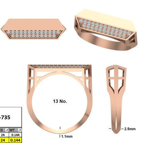 Catalogue reference for LAZELLE Ring LJ-LR-735