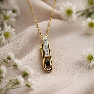 Catalogue reference for LAZELLE Dual Edge Black Stone Pendant